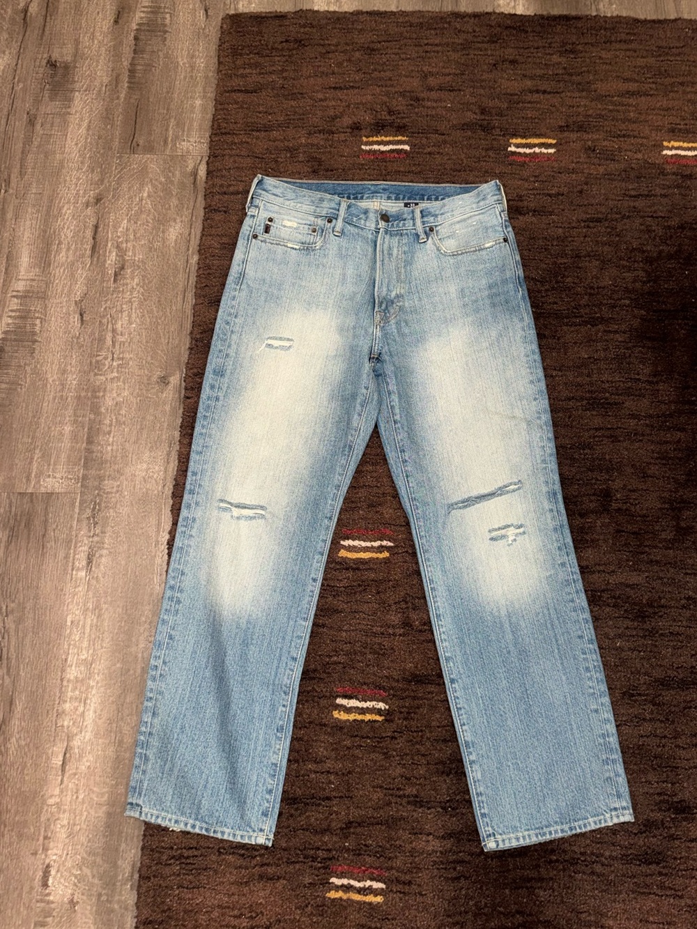 A&F Light Blue Distressed Men’s Jeans